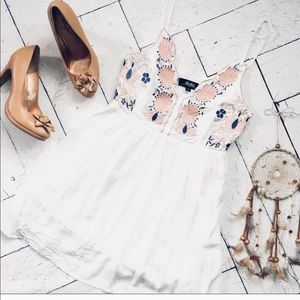 lulu’s embroidered mini dress